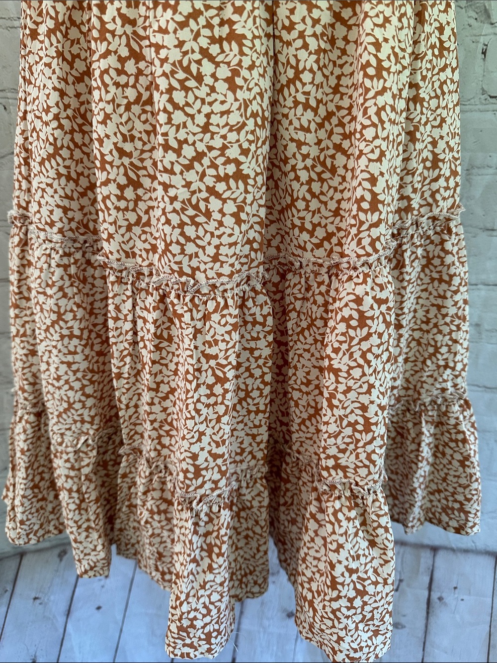 Petal & Pup Rust and White Floral Mini Dress - Picture 4 of 11